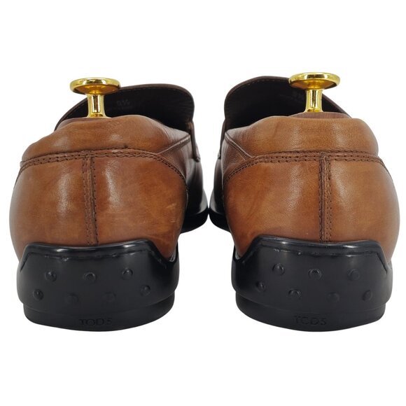 Tods Italy Mens Size 9.5 Light Brown Leather Dress Casual Shoes Penny Loafers - Picture 9 of 11